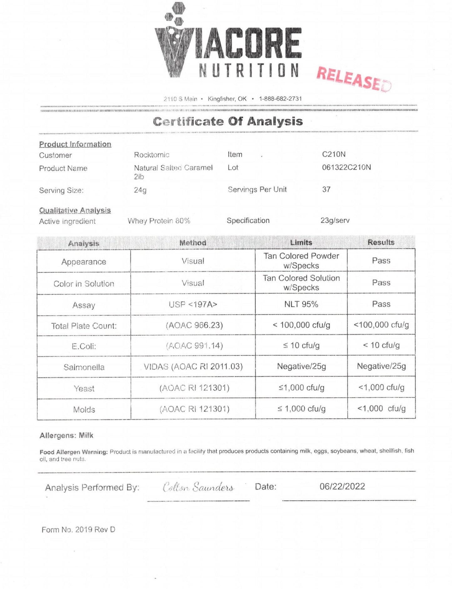 2lb Whey Natural (Salted Caramel)