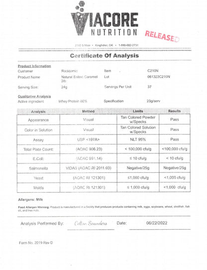 2lb Whey Natural (Salted Caramel)